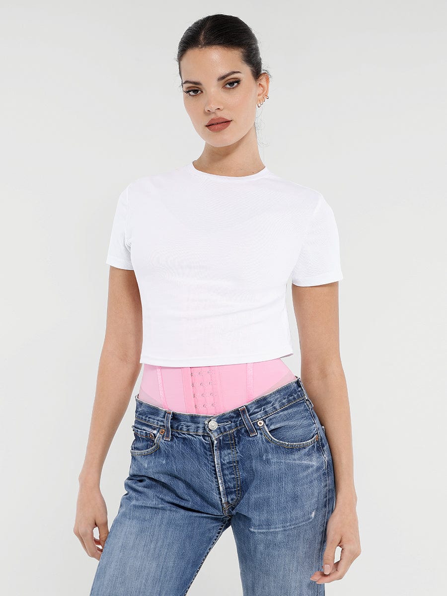 7 Steel Bones Waist and Abdomen Shaping Breathable Mesh Waist Trainer