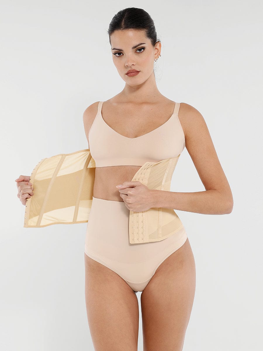 7 Steel Bones Waist and Abdomen Shaping Breathable Mesh Waist Trainer