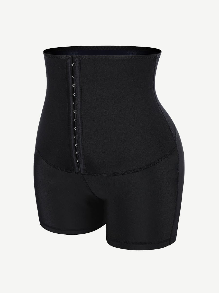 Blue Neoprene Shorts Hook And Eye Closure Cellulite Reducing