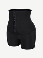 Blue Neoprene Shorts Hook And Eye Closure Cellulite Reducing
