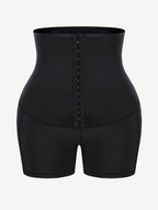 Blue Neoprene Shorts Hook And Eye Closure Cellulite Reducing