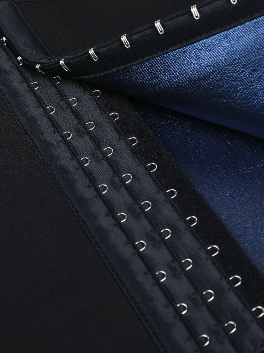 Blue Neoprene Shorts Hook And Eye Closure Cellulite Reducing